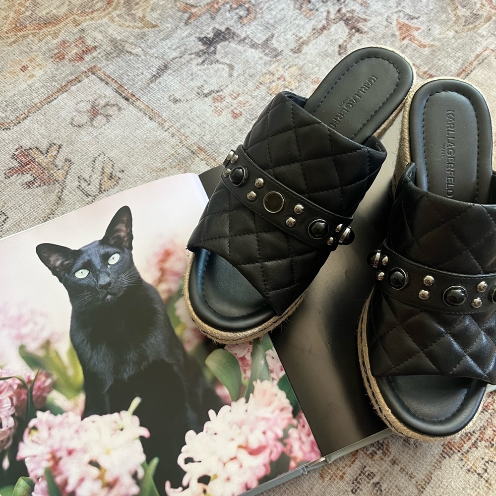 Karl Lagerfeld open toe wedge sandals